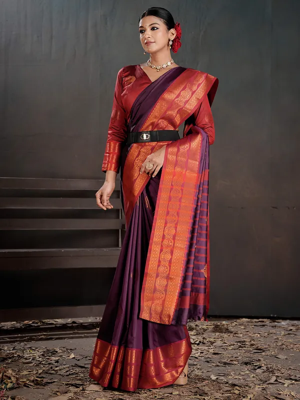 Women's_Silk_Blend_Purple_Woven_Design_Designer_Saree_With_Blouse_Piece
