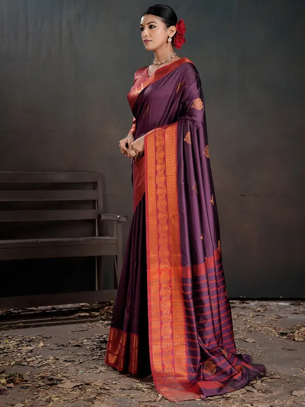 Women's_Silk_Blend_Purple_Woven_Design_Designer_Saree_With_Blouse_Piece