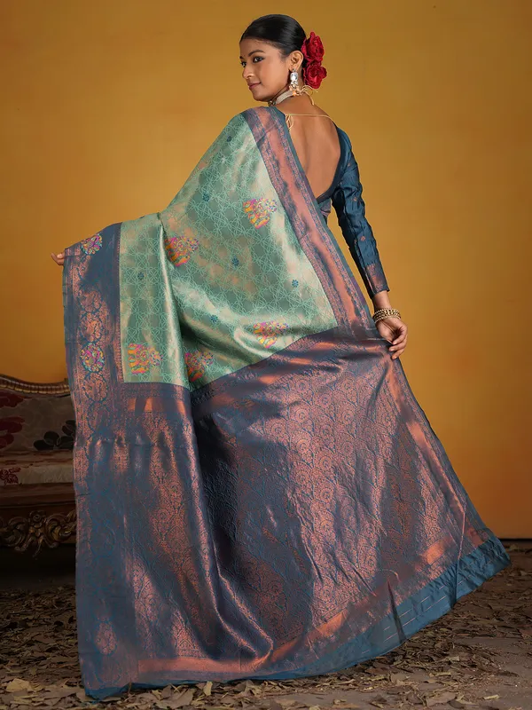 Women's_Silk_Blend_Light_Blue_Woven_Design_Designer_Saree_With_Blouse_Piece