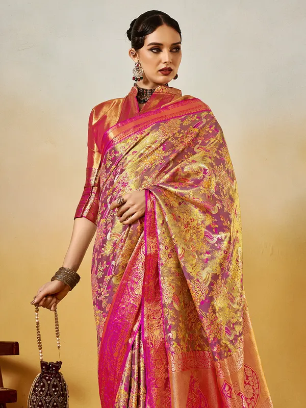 Women's_Silk_Blend_Mauve_Woven_Design_Designer_Saree_With_Blouse_Piece