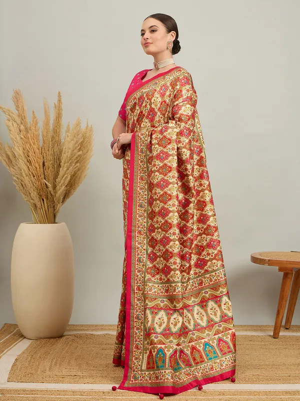 Women's_Silk_Blend_Cream_Digital_Print_Designer_Saree_With_Blouse_Piece