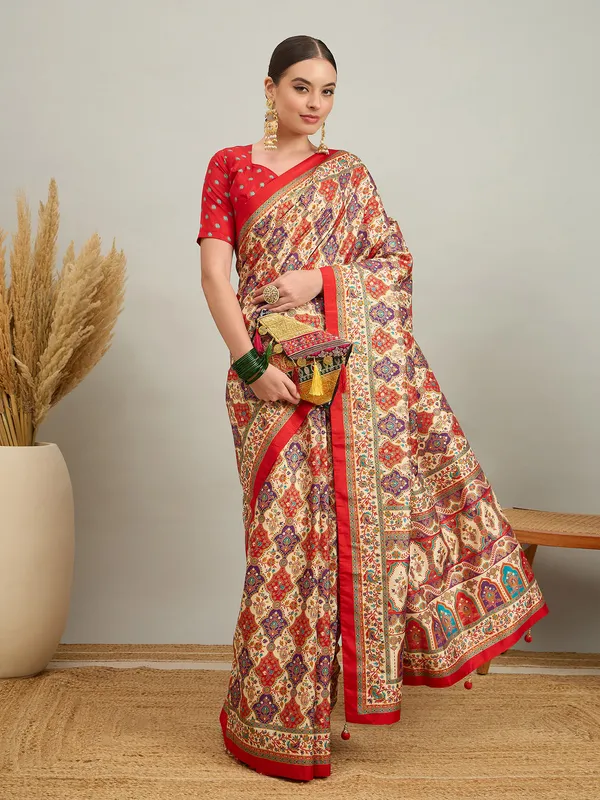 Women's_Silk_Blend_Cream_Digital_Print_Designer_Saree_With_Blouse_Piece