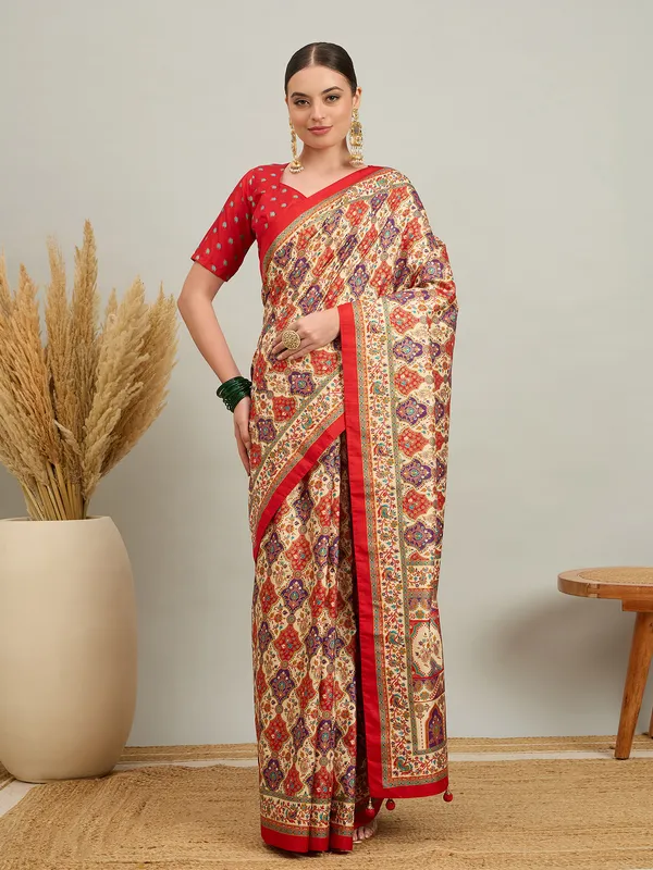 Women's_Silk_Blend_Cream_Digital_Print_Designer_Saree_With_Blouse_Piece