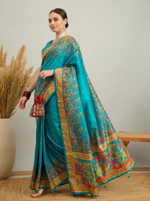 Women's_Silk_Blend_Light_Blue_Digital_Print_Designer_Saree_With_Blouse_Piece