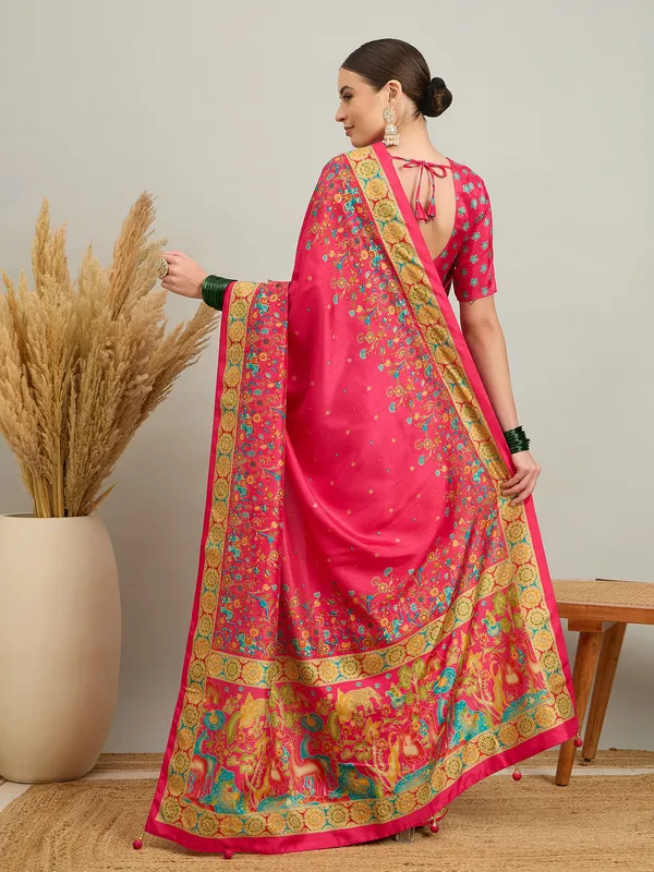 Women's_Silk_Blend_Pink_Digital_Print_Designer_Saree_With_Blouse_Piece