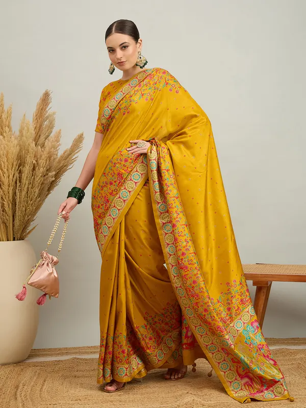 Women's_Silk_Blend_Mustard_Digital_Print_Designer_Saree_With_Blouse_Piece