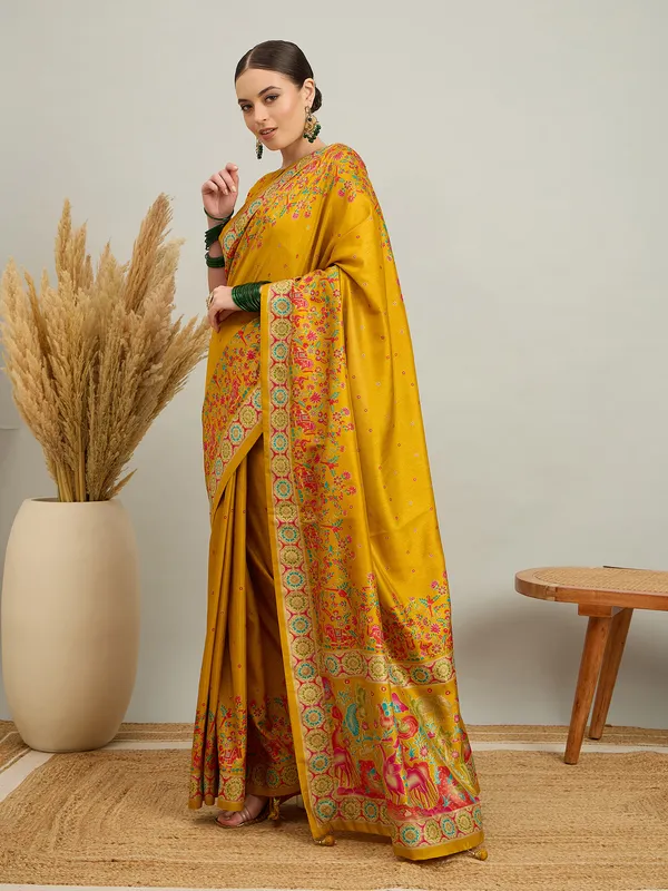 Women's_Silk_Blend_Mustard_Digital_Print_Designer_Saree_With_Blouse_Piece