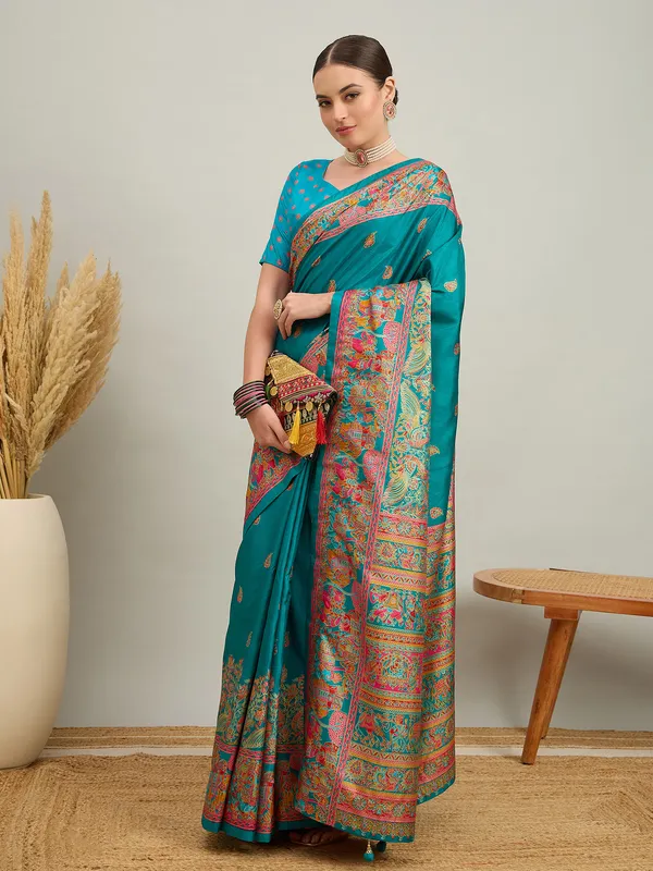 Women's_Silk_Blend_Light_Blue_Digital_Print_Designer_Saree_With_Blouse_Piece