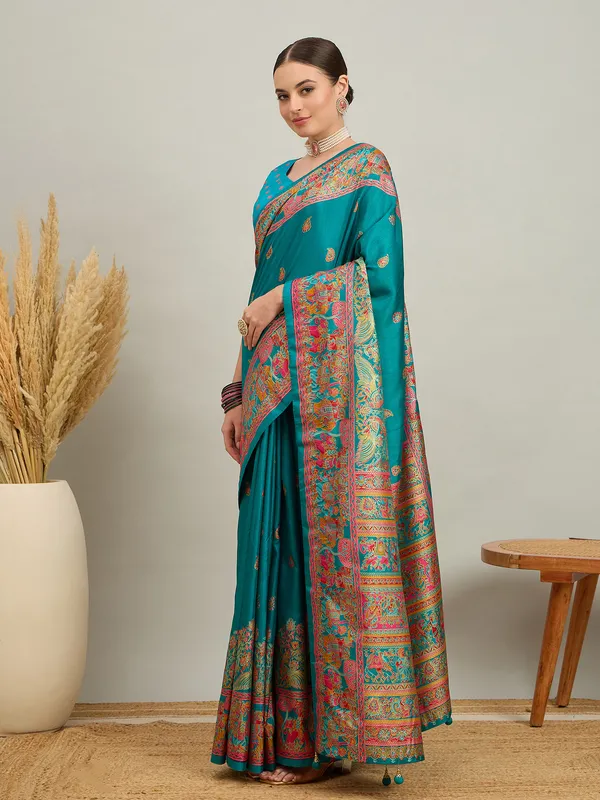 Women's_Silk_Blend_Light_Blue_Digital_Print_Designer_Saree_With_Blouse_Piece