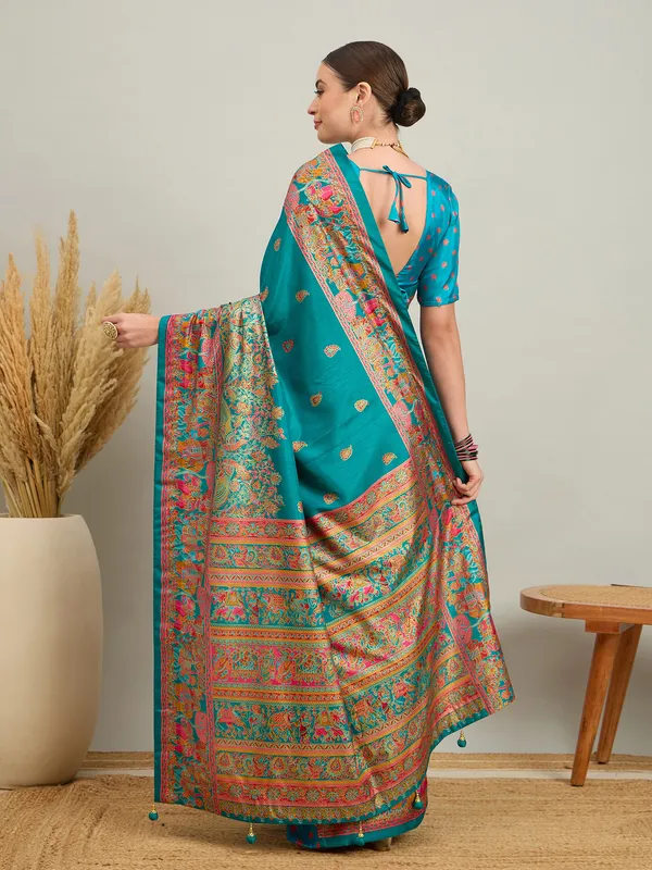 Women's_Silk_Blend_Light_Blue_Digital_Print_Designer_Saree_With_Blouse_Piece