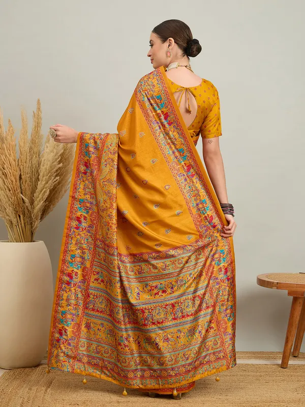 Women's_Silk_Blend_Mustard_Digital_Print_Designer_Saree_With_Blouse_Piece