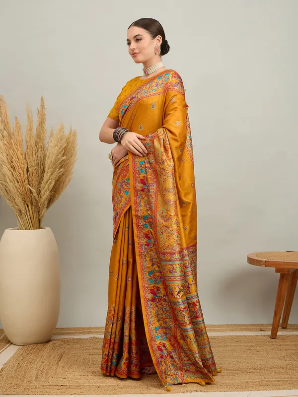 Women's_Silk_Blend_Mustard_Digital_Print_Designer_Saree_With_Blouse_Piece