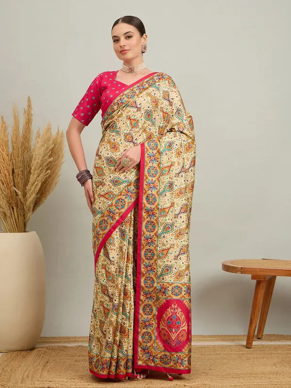 Women's_Silk_Blend_Pink_Digital_Print_Designer_Saree_With_Blouse_Piece