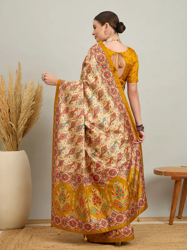 Women's_Silk_Blend_Mustard_Digital_Print_Designer_Saree_With_Blouse_Piece