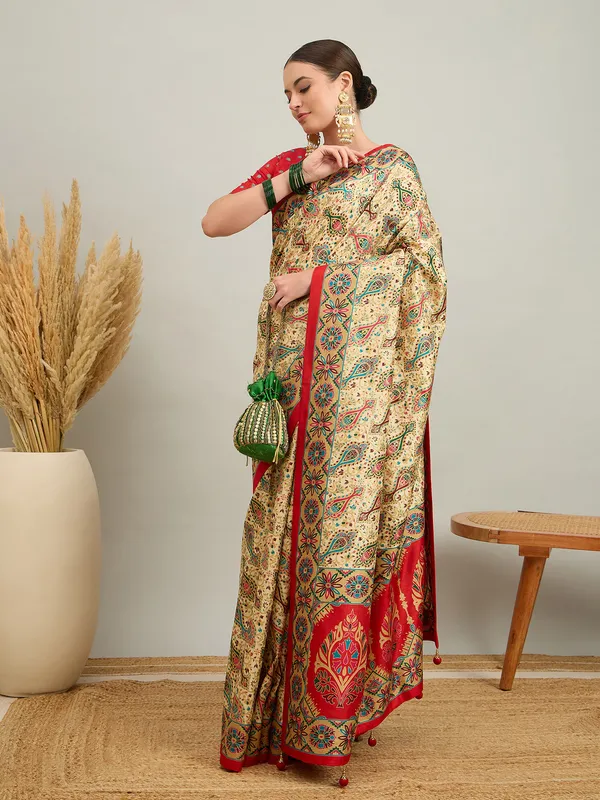 Women's_Silk_Blend_Red_Digital_Print_Designer_Saree_With_Blouse_Piece