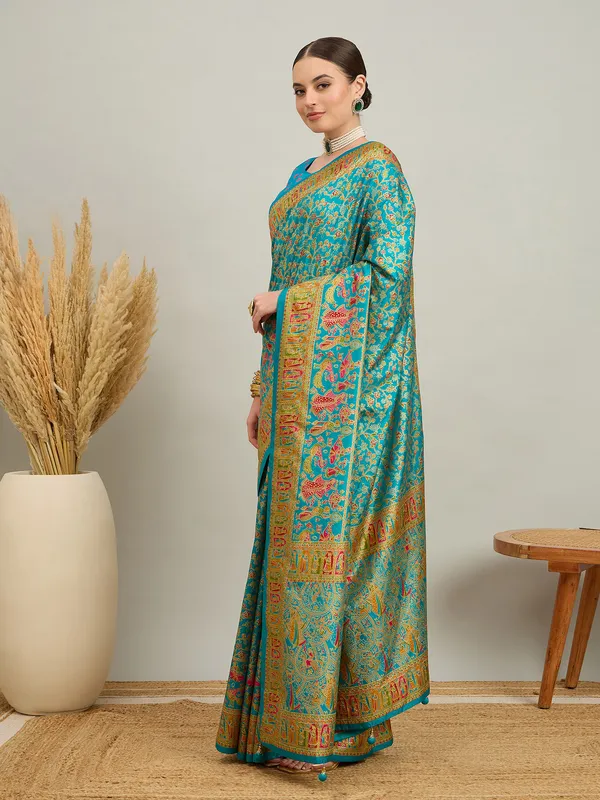 Women's_Silk_Blend_Light_Blue_Digital_Print_Designer_Saree_With_Blouse_Piece