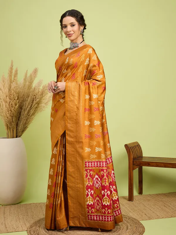 Women's_Silk_Blend_Mustard_Digital_Print_Designer_Saree_With_Blouse_Piece