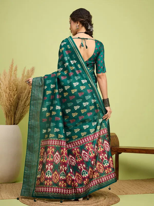 Women's_Silk_Blend_Teal_green_Digital_Print_Designer_Saree_With_Blouse_Piece