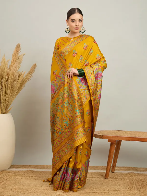 Women's_Silk_Blend_Mustard_Digital_Print_Designer_Saree_With_Blouse_Piece