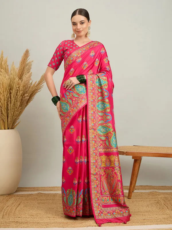 Women's_Silk_Blend_Pink_Digital_Print_Designer_Saree_With_Blouse_Piece