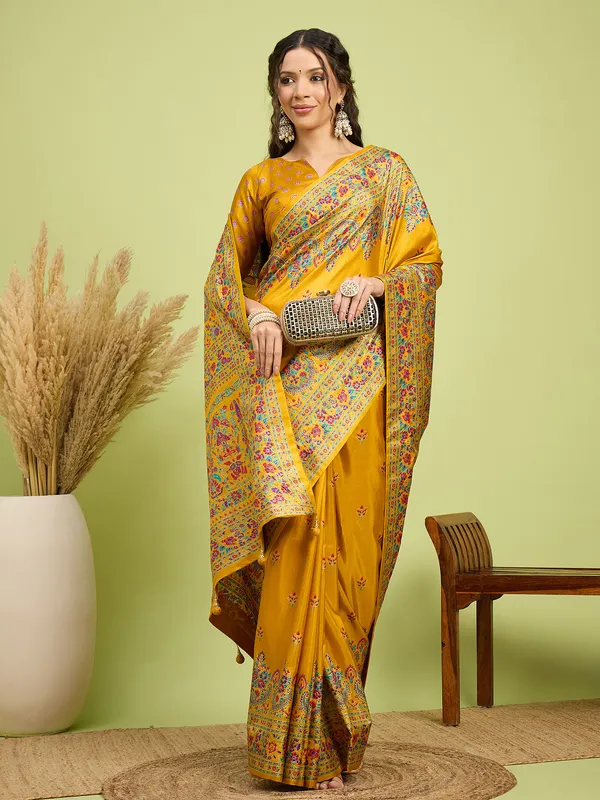Women's_Silk_Blend_Mustard_Digital_Print_Designer_Saree_With_Blouse_Piece