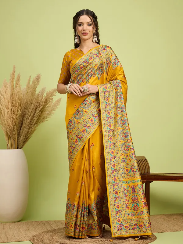 Women's_Silk_Blend_Mustard_Digital_Print_Designer_Saree_With_Blouse_Piece