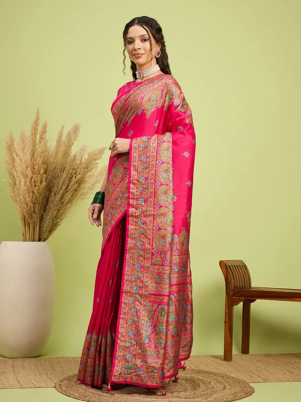 Women's_Silk_Blend_Pink_Digital_Print_Designer_Saree_With_Blouse_Piece