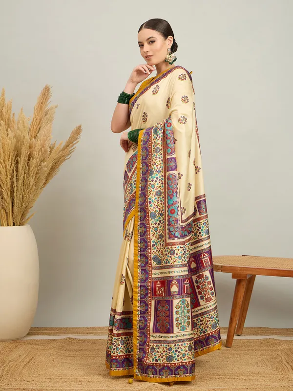 Women's_Silk_Blend_Cream_Digital_Print_Designer_Saree_With_Blouse_Piece