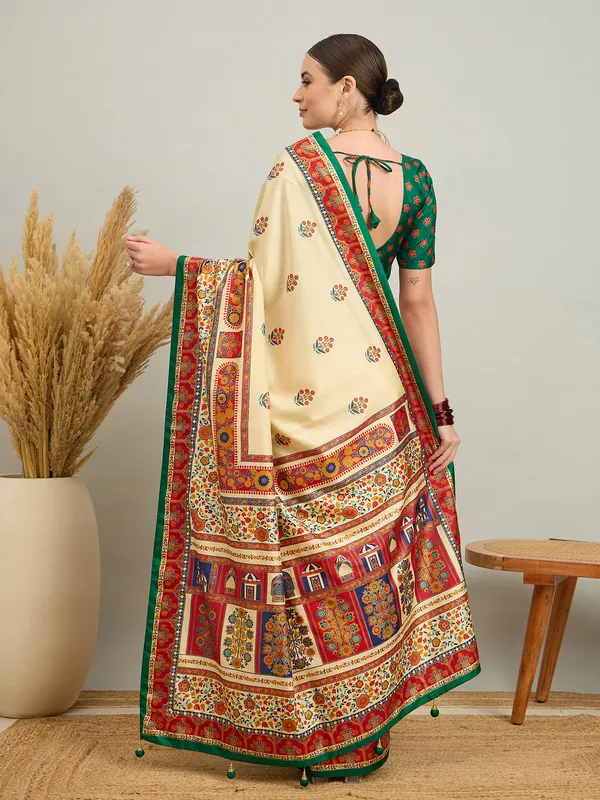 Women's_Silk_Blend_Cream_Digital_Print_Designer_Saree_With_Blouse_Piece