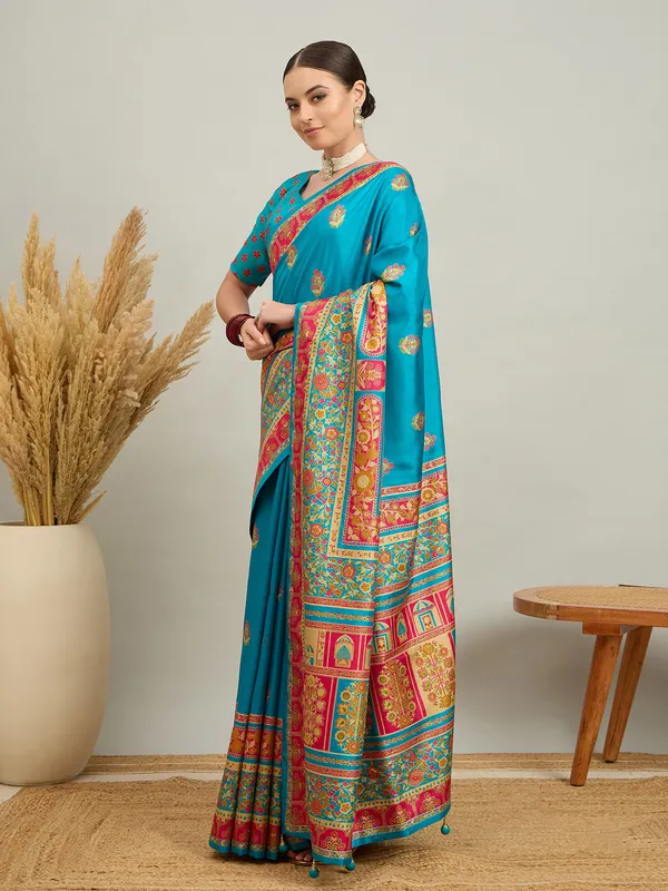 Women's_Silk_Blend_Light_Blue_Digital_Print_Designer_Saree_With_Blouse_Piece
