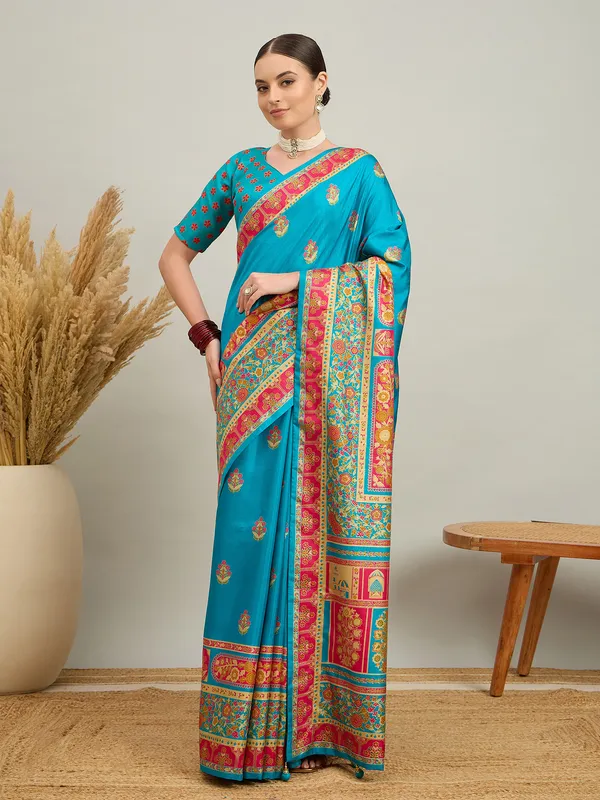 Women's_Silk_Blend_Light_Blue_Digital_Print_Designer_Saree_With_Blouse_Piece