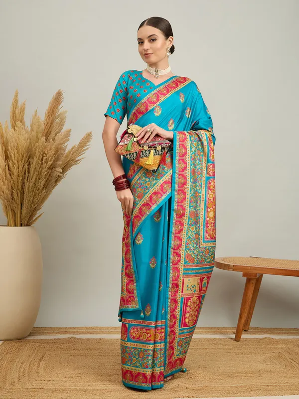 Women's_Silk_Blend_Light_Blue_Digital_Print_Designer_Saree_With_Blouse_Piece