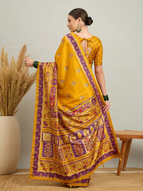 Women's_Silk_Blend_Mustard_Digital_Print_Designer_Saree_With_Blouse_Piece