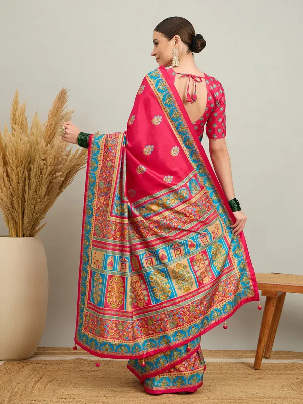 Women's_Silk_Blend_Pink_Digital_Print_Designer_Saree_With_Blouse_Piece