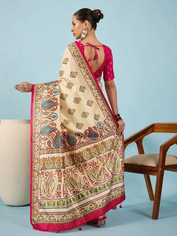 Women's_Silk_Blend_Off_White_Digital_Print_Designer_Saree_With_Blouse_Piece