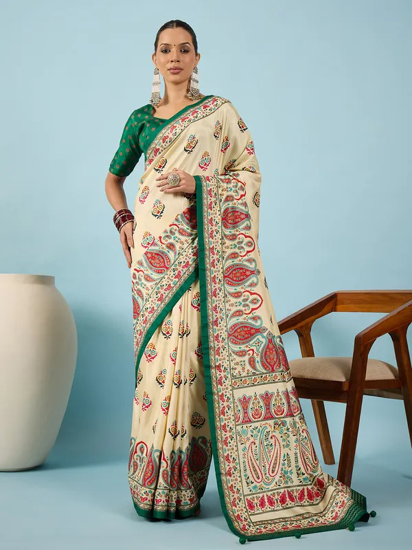 Women's_Silk_Blend_Off_White_Digital_Print_Designer_Saree_With_Blouse_Piece