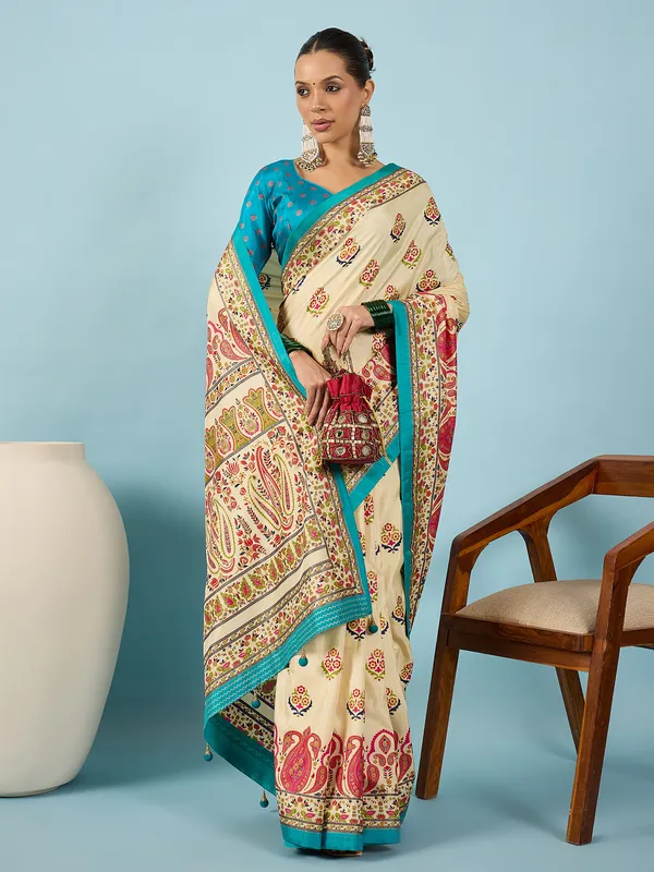 Women's_Silk_Blend_Off_White_Digital_Print_Designer_Saree_With_Blouse_Piece