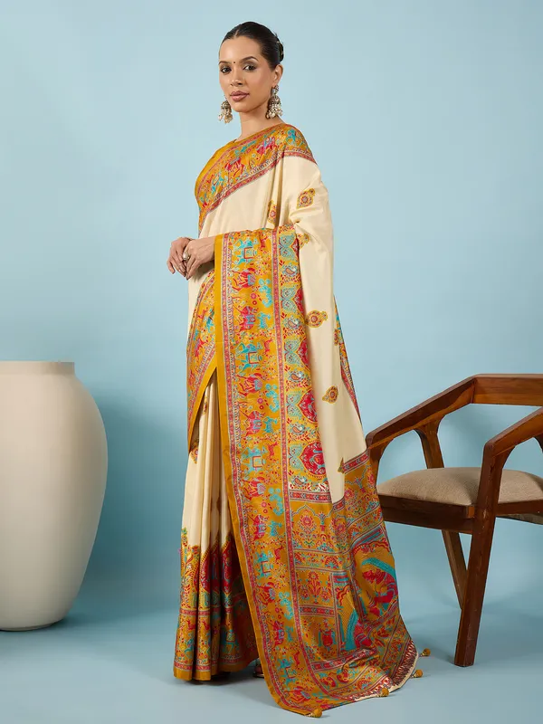 Women's_Silk_Blend_Mustard_Digital_Print_Designer_Saree_With_Blouse_Piece