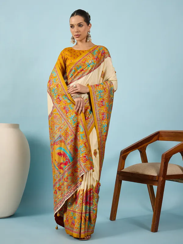 Women's_Silk_Blend_Mustard_Digital_Print_Designer_Saree_With_Blouse_Piece