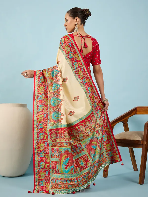 Women's_Silk_Blend_Red_Digital_Print_Designer_Saree_With_Blouse_Piece