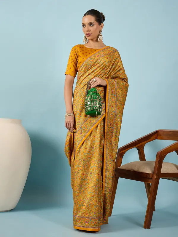Women's_Silk_Blend_Mustard_Digital_Print_Designer_Saree_With_Blouse_Piece