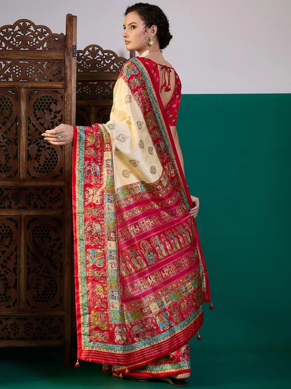 Women's_Silk_Blend_Red_Digital_Print_Designer_Saree_With_Blouse_Piece