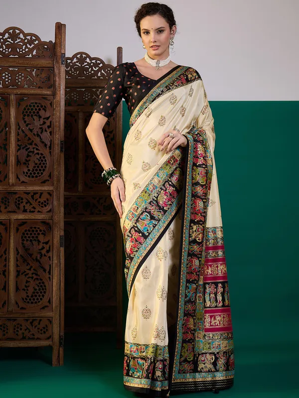 Women's_Silk_Blend_Black_Digital_Print_Designer_Saree_With_Blouse_Piece