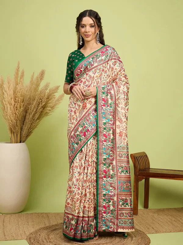 Women's_Silk_Blend_Beige_Digital_Print_Designer_Saree_With_Blouse_Piece