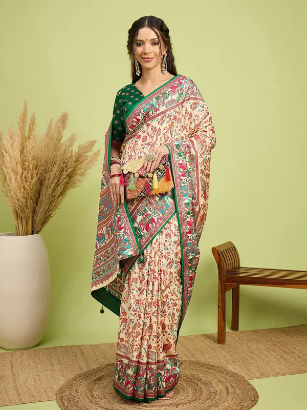 Women's_Silk_Blend_Beige_Digital_Print_Designer_Saree_With_Blouse_Piece