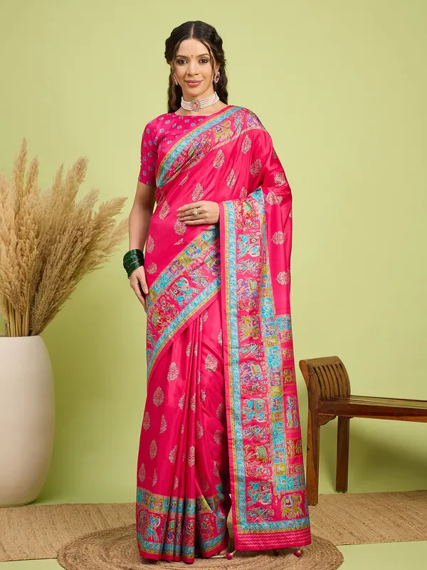 Women's_Silk_Blend_Pink_Digital_Print_Designer_Saree_With_Blouse_Piece