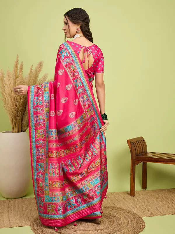 Women's_Silk_Blend_Pink_Digital_Print_Designer_Saree_With_Blouse_Piece