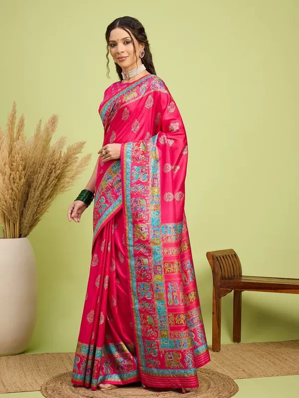 Women's_Silk_Blend_Pink_Digital_Print_Designer_Saree_With_Blouse_Piece