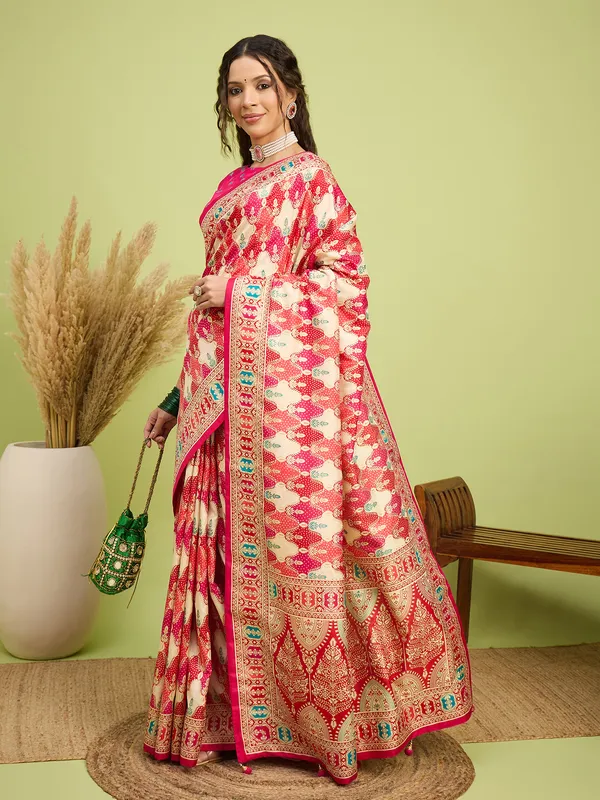 Women's_Silk_Blend_Pink_Digital_Print_Designer_Saree_With_Blouse_Piece