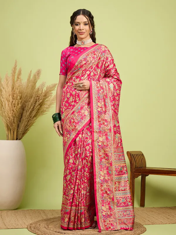 Women's_Silk_Blend_Pink_Digital_Print_Designer_Saree_With_Blouse_Piece